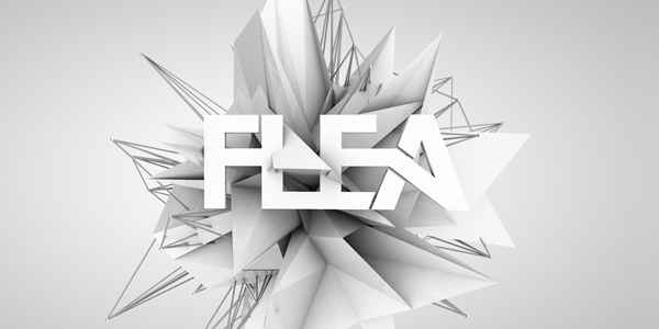 logo flea design 3D 3dart abstract White