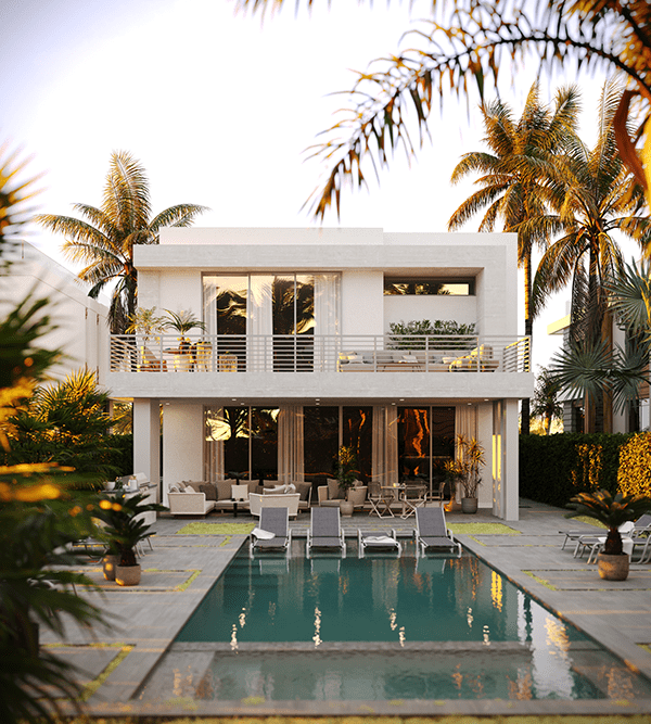 Private luxury villa in Florida,CGI, 3d