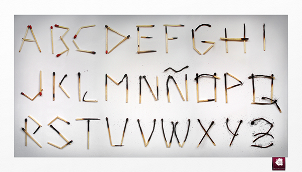 oscarsocorro tipografia alfabeto creativo cerillas