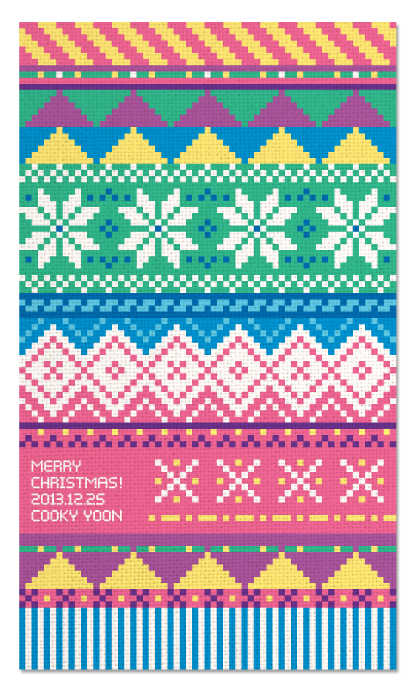 sweet sweater christmas card Cooky YOON pattern design textile graphic
