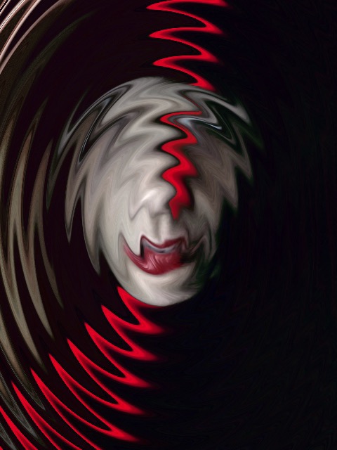 self portrait digital painting contemporary photography contemporary art black red Photo Distortion
