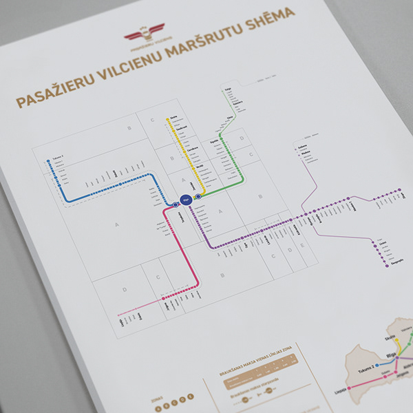 Map concept of Latvian railways.