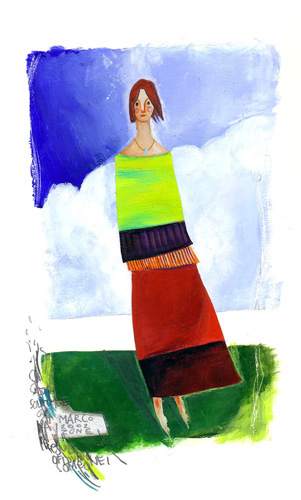 acrylic watercolor women woman