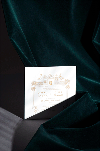 wedding wedding invite oriental gold White Weiss stationary print set Art Direcion velvet samt
