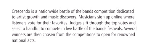 crescendo Music Festival festival branding local music senior project pratt senior project Pratt Institute battle bands concert pratt comd