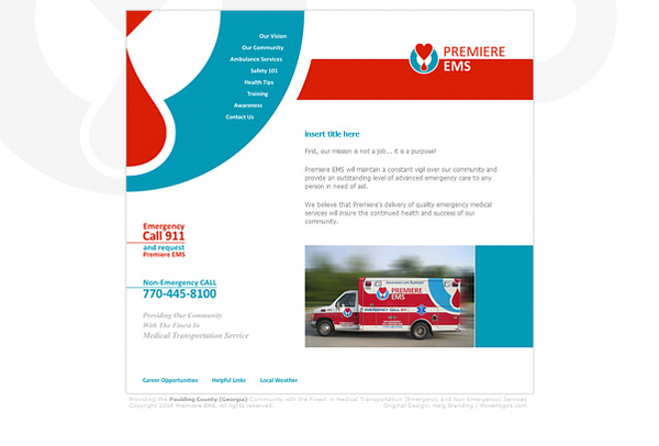 Corporate Identity identity logo ambulance Vehicle graphics Health logos brand premiere ems Stationery Georgia usa dallas powerlogos