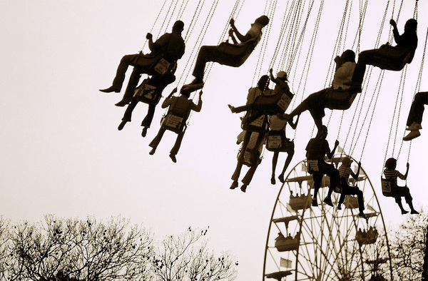 funfair black and white 35mm amusement park south africa old  film africa