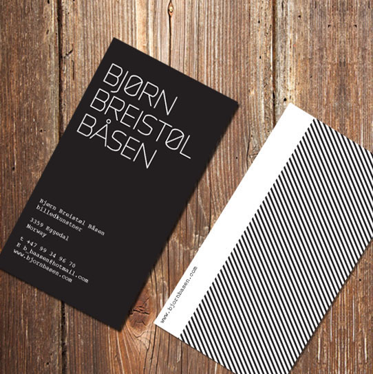 Small visual identity for norwegian artist Bjørn Breistøl Baasen. The task was to make an identity that was a contrast to Bjørn's amazing mixed media work. less is more while his work is more more and more....