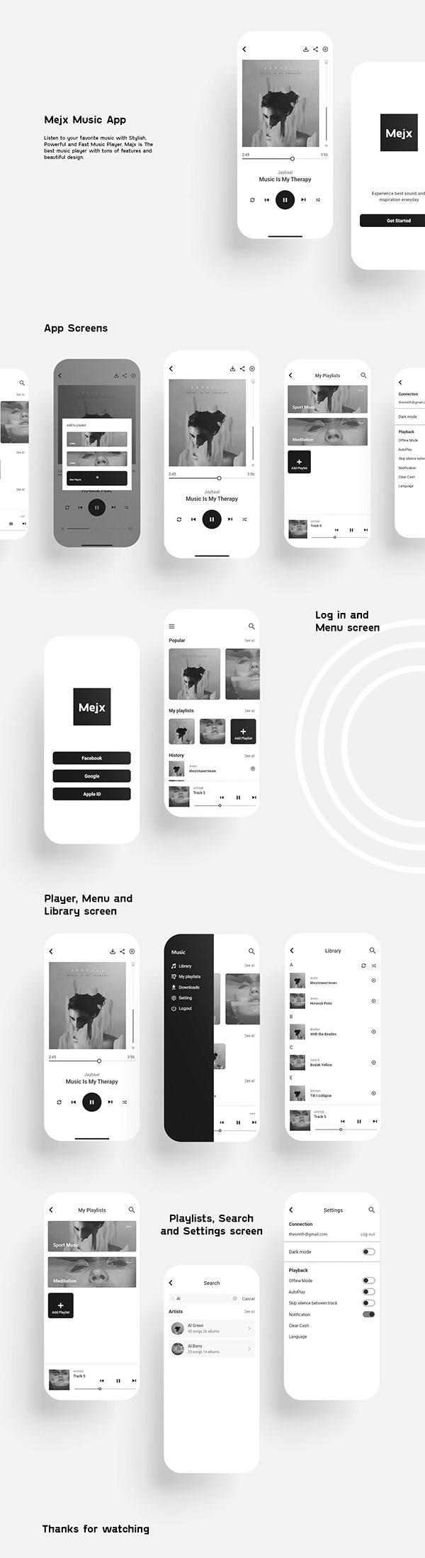Mejx Music App Design (UI/UX)