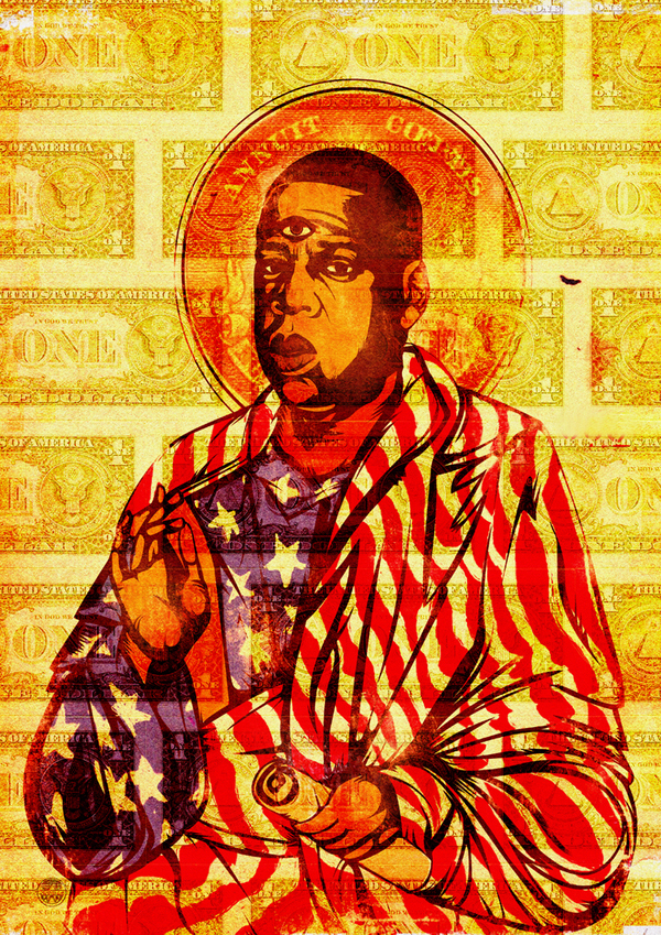 Jay Z money Icon digital vector portrait hip hop