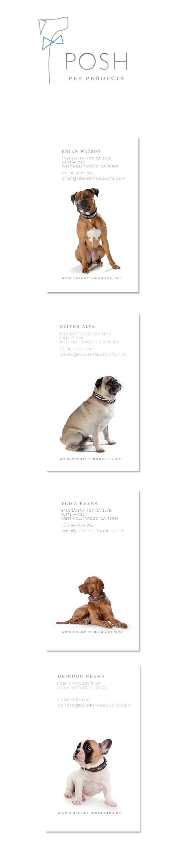 logo business card collateral system personality clean minimal elegant Los Angeles dogs pet products west hollywood