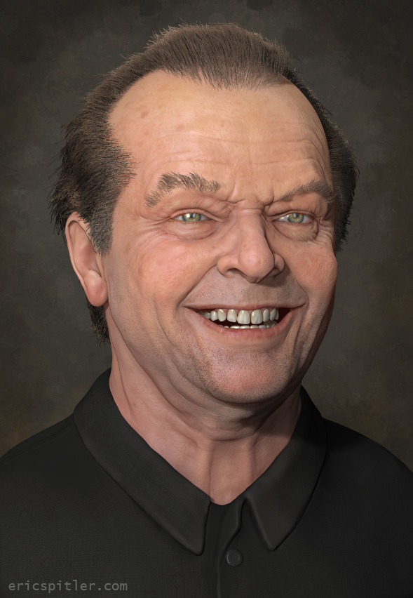 3D Zbrush characters Jack Nicholson jack elam weirdos character actors poly...