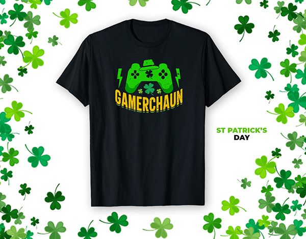 St Patrick's Day Gaming T-shirt Design