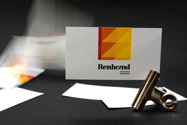 renhand Moscow logo font design business card Stationery Higher design studio