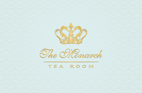 logo crown monarch tea room havaii leaf