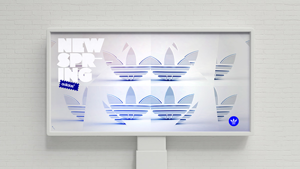 adidas logo shoes ad campaign publicity Nike graphic originals design 3D