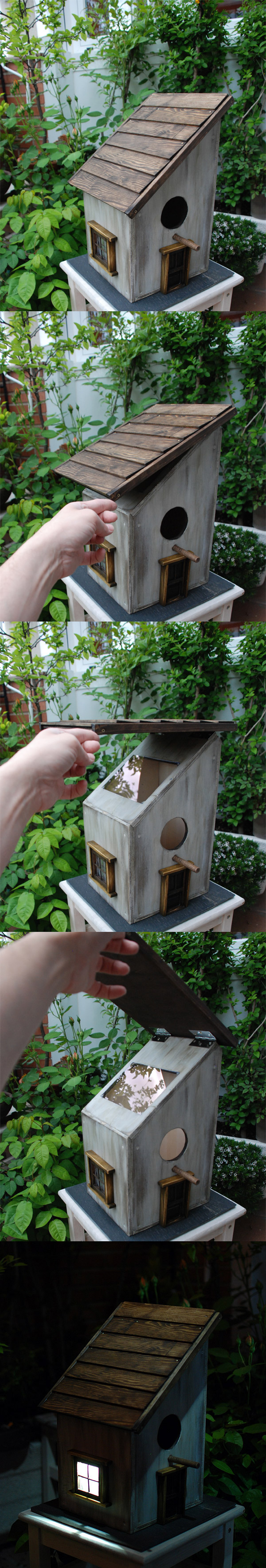 Birdhouse solar garden