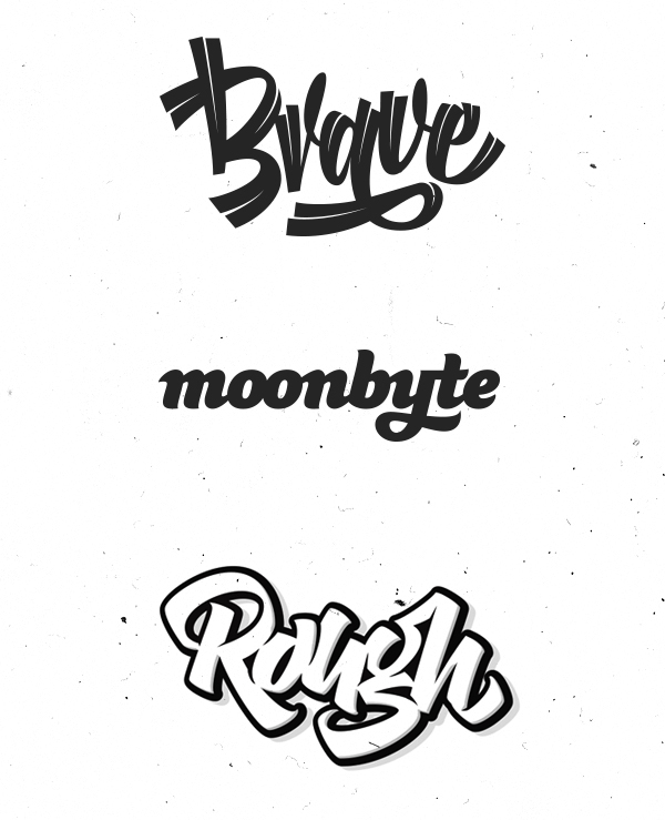 lettering brush Script brushlettering type logo