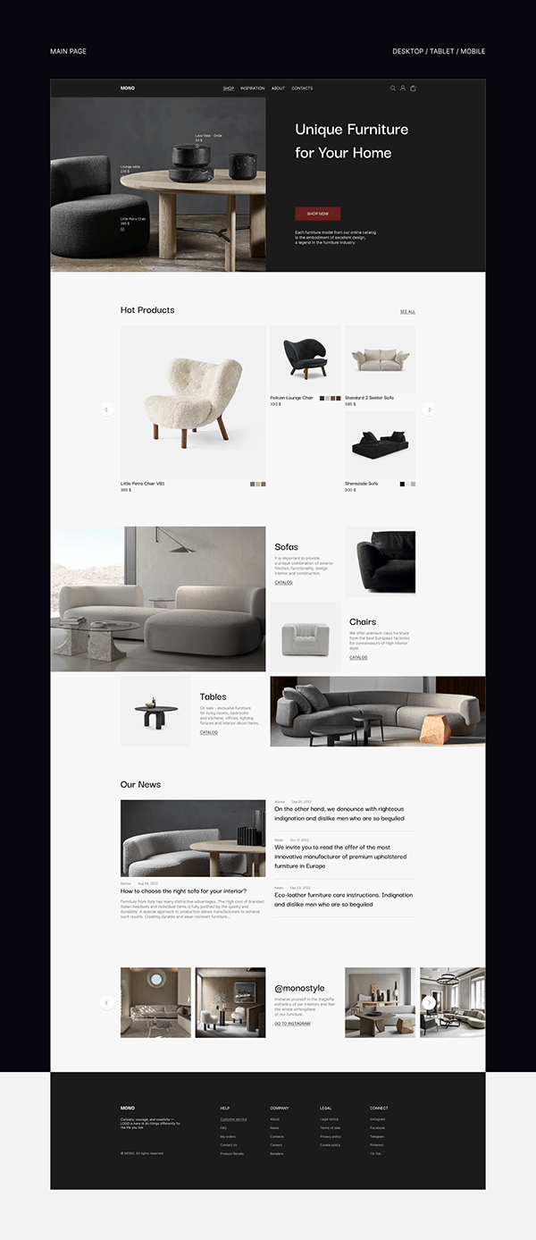 MONO - Online Store | UX/UI Design