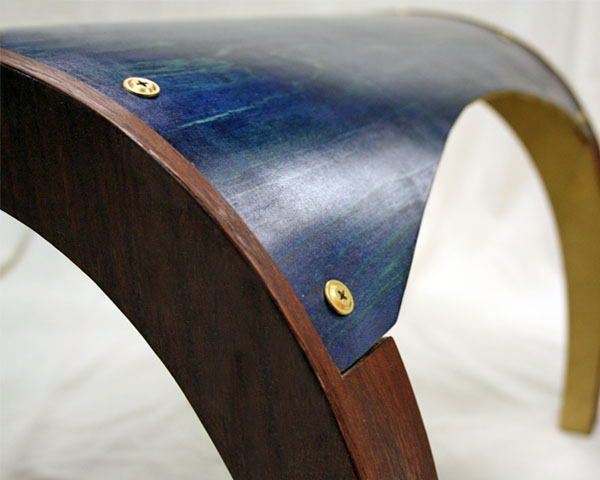 stool ottoman blue wood flatpack cnc