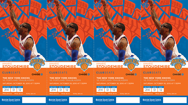 NY Knicks 2013-14 Season Tickets on Behance