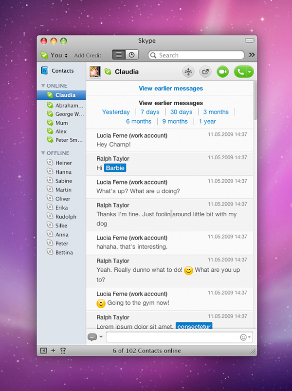 Skype mac redesign application user interface UI