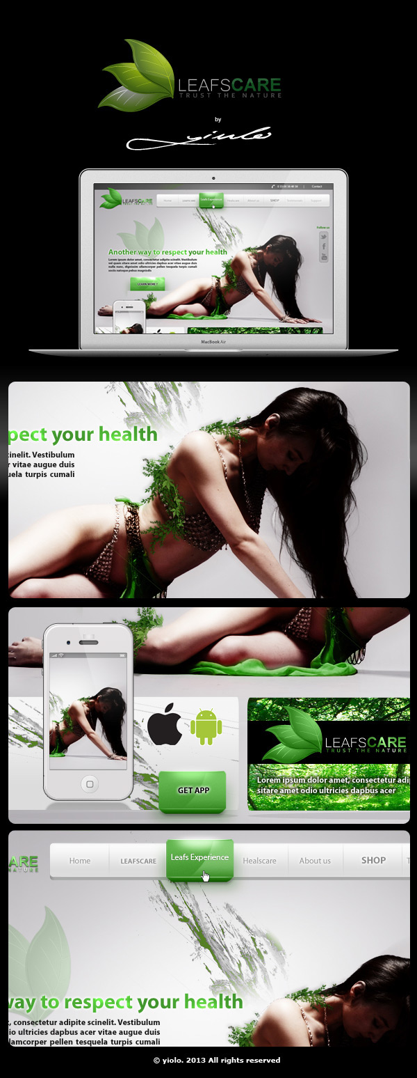 Webdesign wordpress care green White yiolo   yiolo.com template