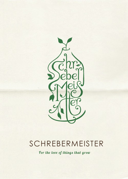 logo identity lettering vine organic garden schrebergarten leaves green