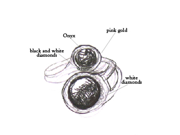 jewelry design gold diamonds onyx