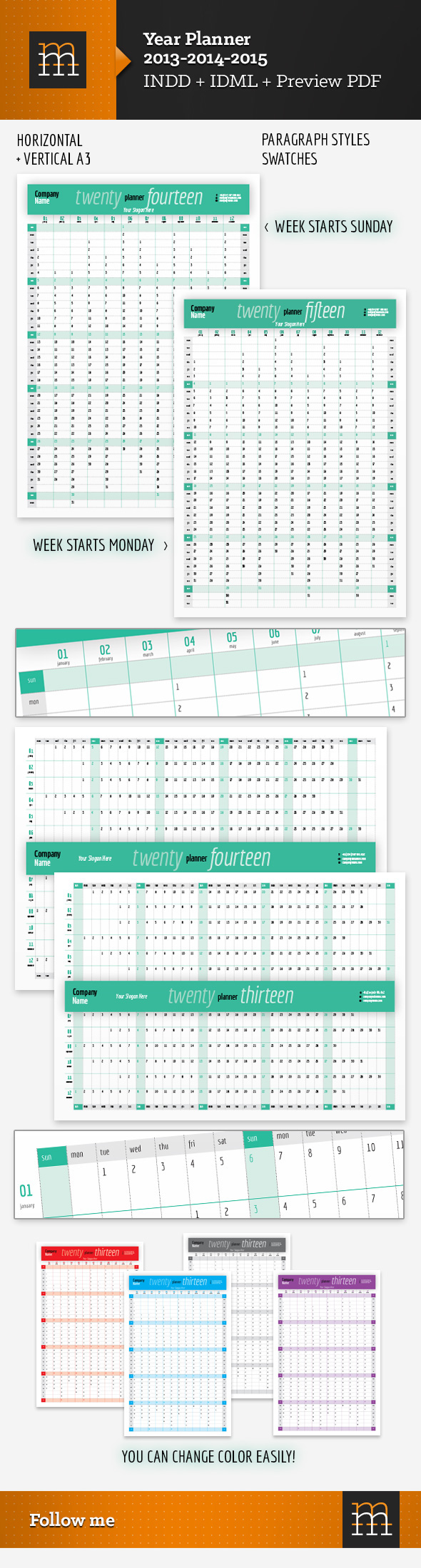 Year Planner A3 13 14 15 On Behance