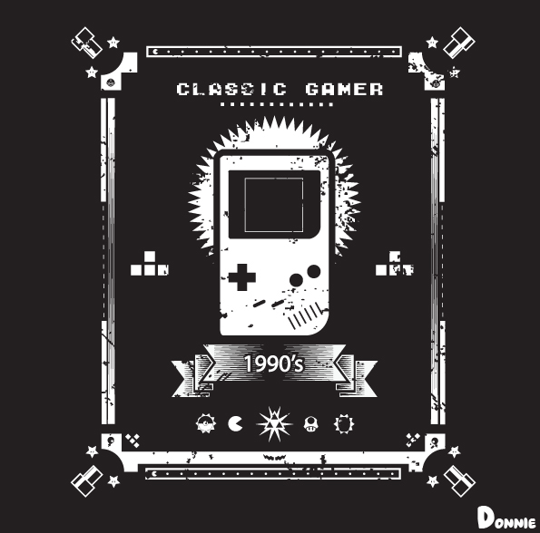 game boy Video Games funny Classic Gamer Gaming geek mario zelda donnie t-shirt tee Megaman retrogaming