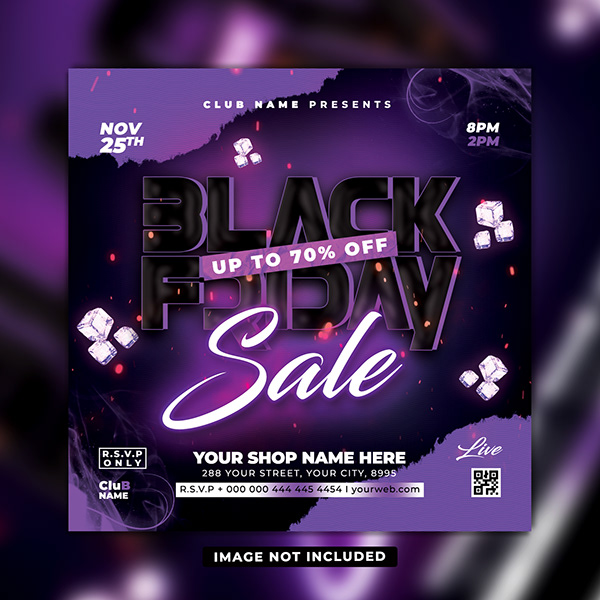 All Night Club Party Flyer PSD Template FREE