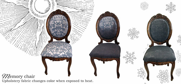 THERMOCROMIC print chair upholstery seilkscreen pattern light heat dark Hot cold