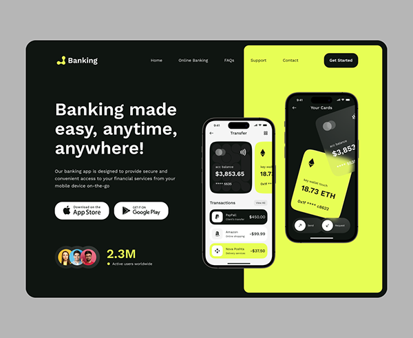 Banking Mobile App & Landing Page