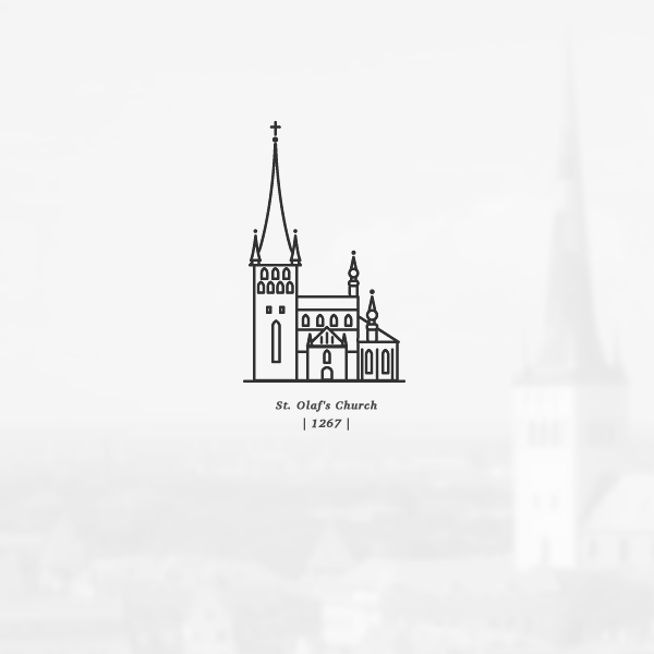 design simple minimalistic line line art symbol Icon Tallinn Estonia architectural town city flat pictograms buildings