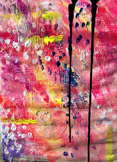Love Paintings abstract Fun colorful art therapy