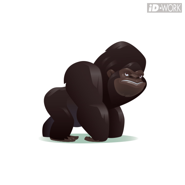 gorilla chimp monkey ape yeti Illustrator photoshop art raster graphic design stock Character portrait