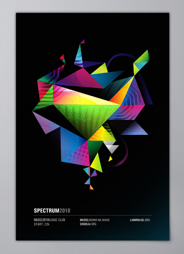 poster geometric shapes graphic design mireldy spectrum electronic clubbing party ILLUSTRATION 