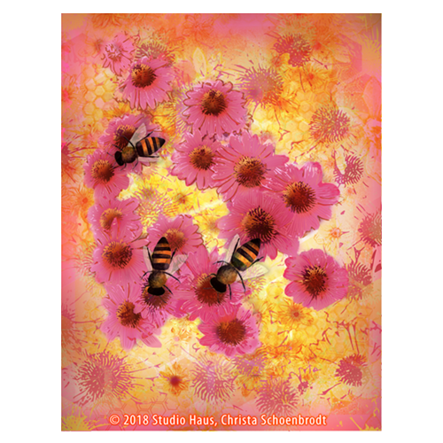 Maybe cedar media Digital Art  bees daisies