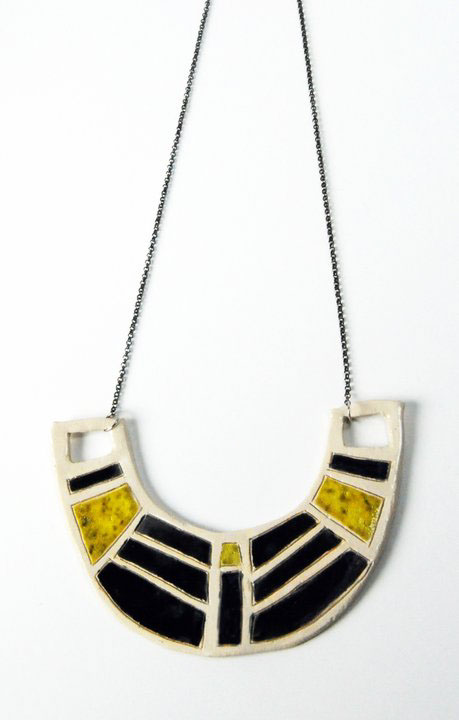 yellow black White Necklace brooche jewelry