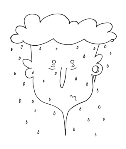 lluvia Nube ilustracion lloviendo joven hechoenmexico
