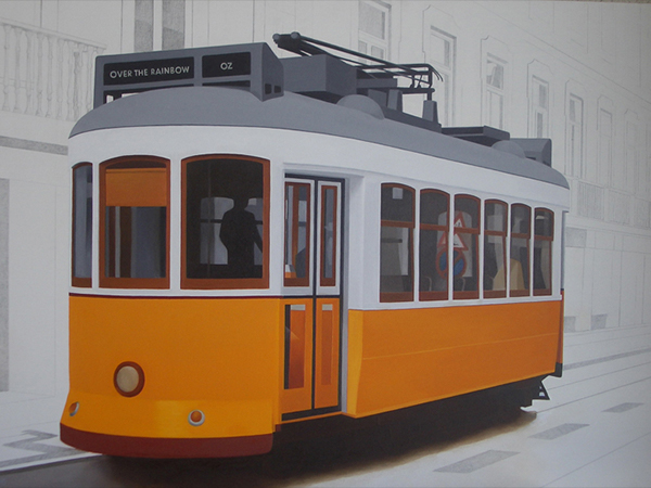 carmen maura pintora painter tranvia tramway oil on canvas Oil on wood