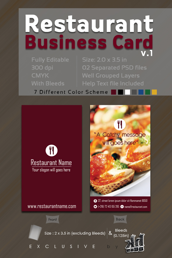 business card restaurant Business card print Business card template designs restaurant corporate Coffee red black yellow White simple clean
