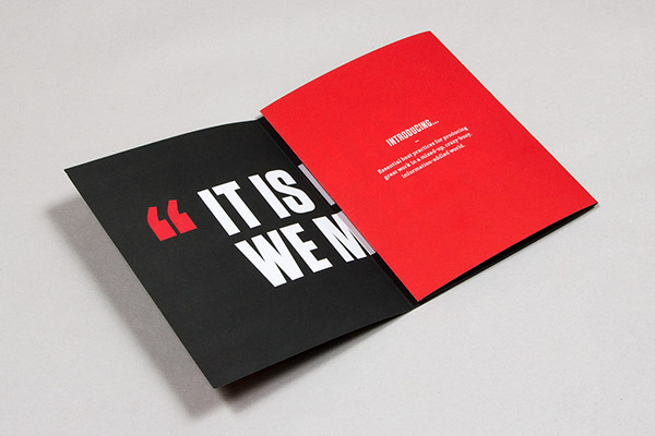 99U print design brochure poster quote inspirational red black modern simple clean book fold out type
