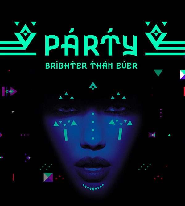 brighter party neon interactive installations 3d Mapping masks illustrations Cambodia survivor modern motion DANCE   Btv Event
