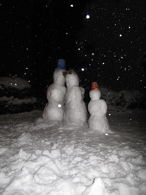snow snow man night kids