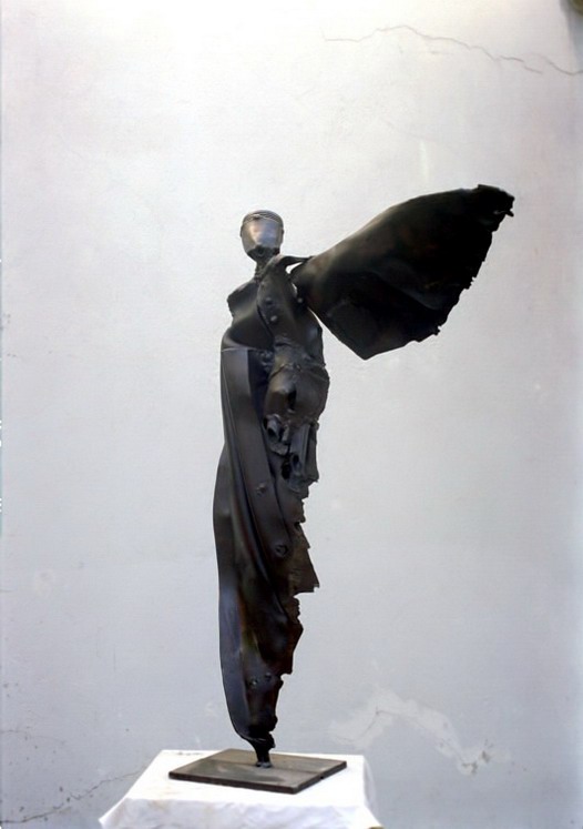 Icarus  sculpture  balkan  iron  metal  contemporary  recikl art art