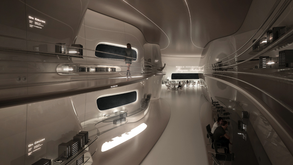 peregrine falcon futuristic Interior Space  ship