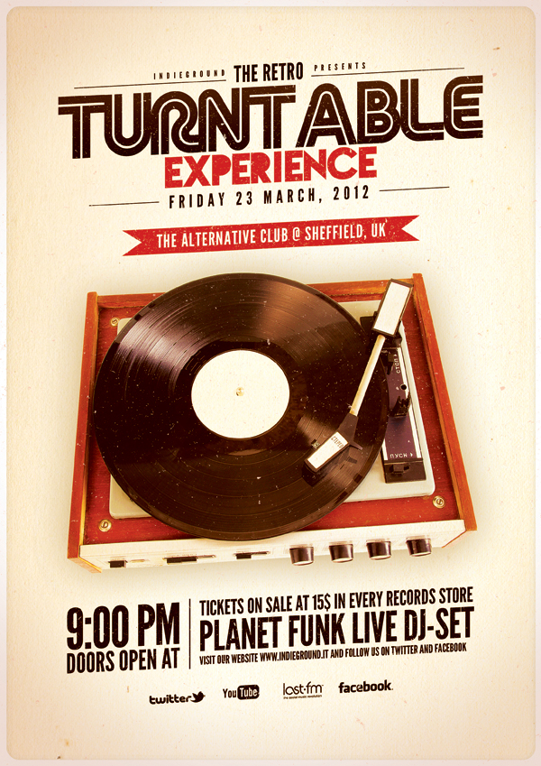 poster flyer psd template print gig dj Retro vintage vinyl indie rocknroll DANCE   club