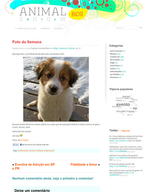 animal show animals Blog xhtml css wordpress Freelance